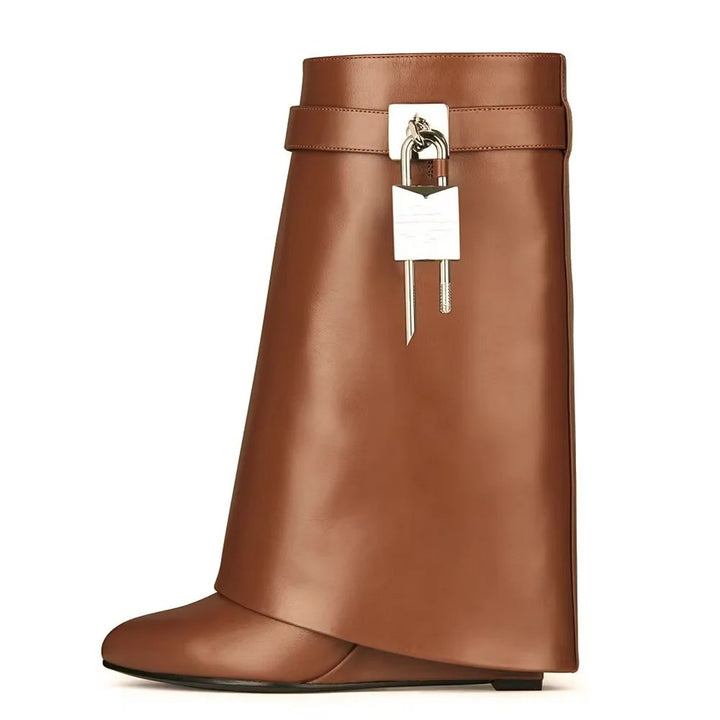 Serratura Padlock Fold-Over Wedge Boots
