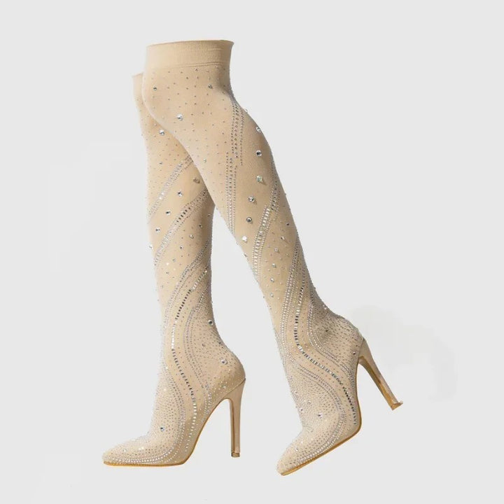 Discotheque Crystal Stiletto Boots