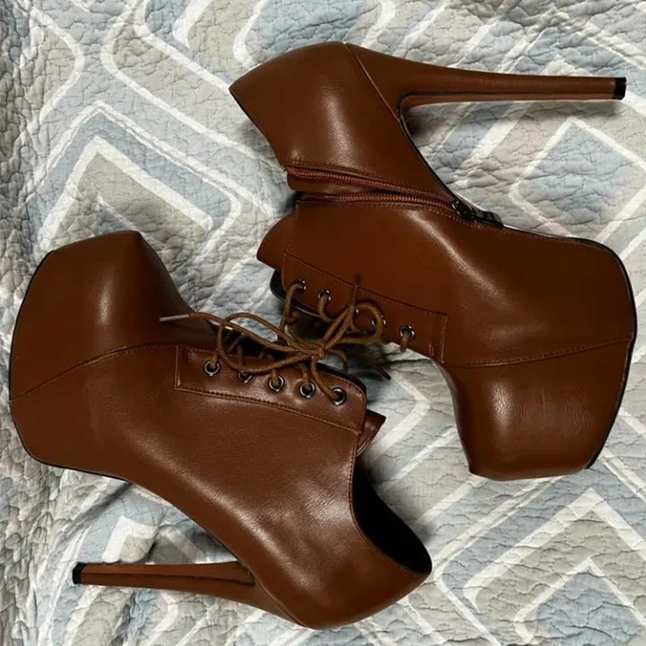 Altezza Lace-Up Platform Stiletto Booties