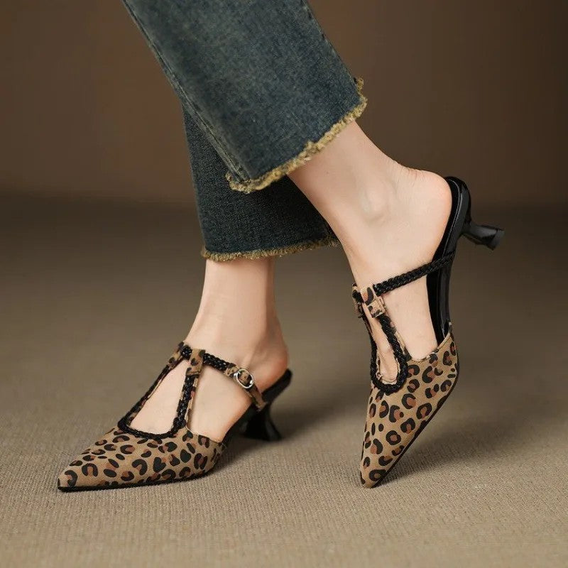 Trecciola Braided T-Strap Slingbacks
