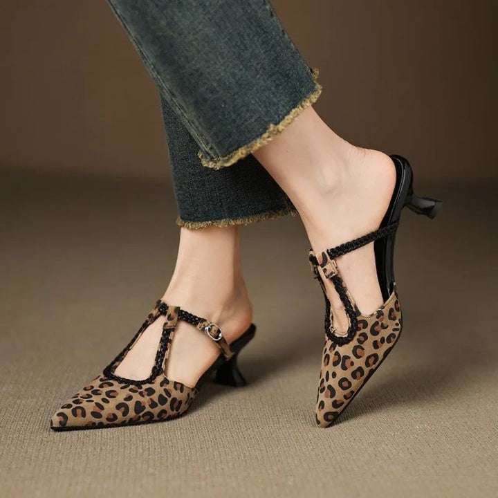 Trecciola Braided T-Strap Slingbacks