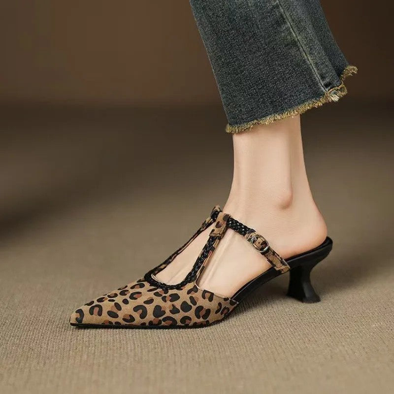 Trecciola Braided T-Strap Slingbacks
