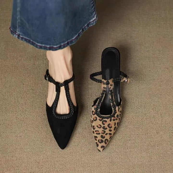 Trecciola Braided T-Strap Slingbacks