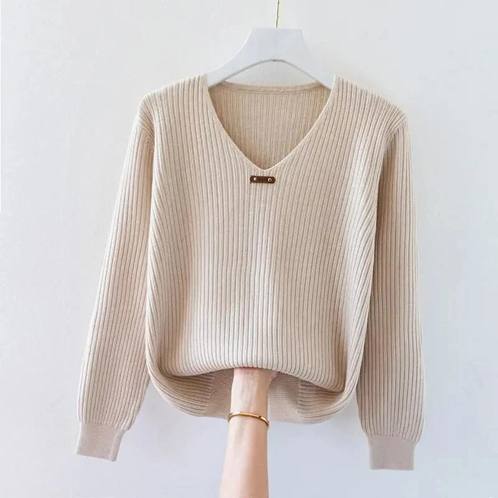 Mireille Ribbed V-Neck Sweater