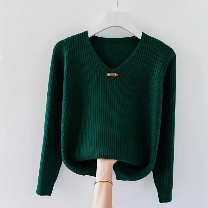 Mireille Ribbed V-Neck Sweater