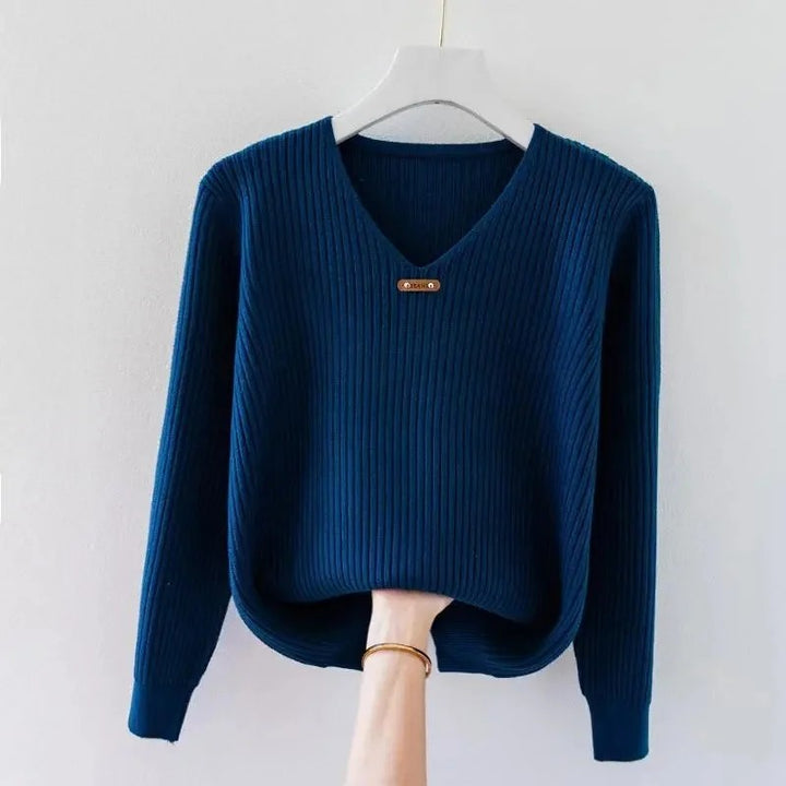 Mireille Ribbed V-Neck Sweater