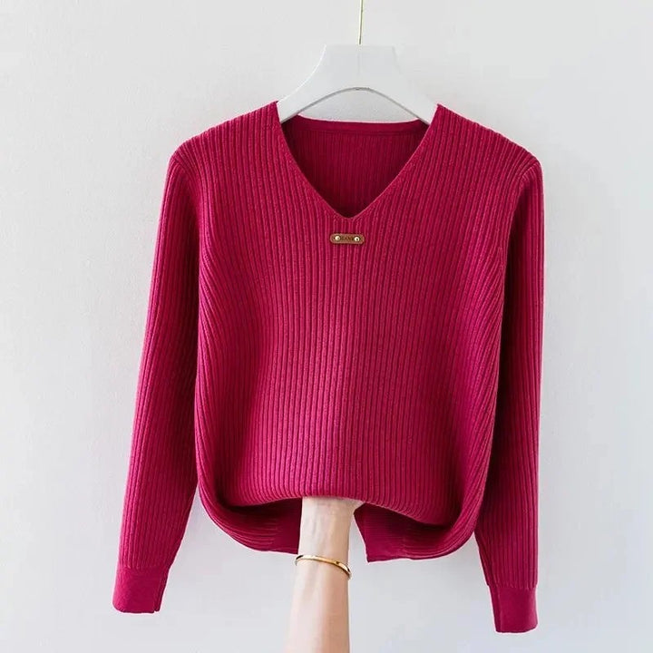 Mireille Ribbed V-Neck Sweater