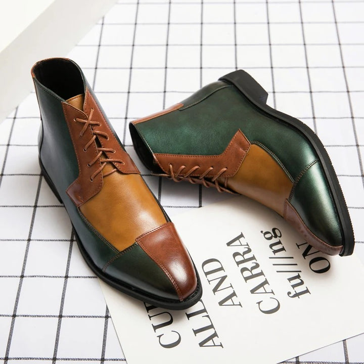 Captoe Colorblock Ankle Boots