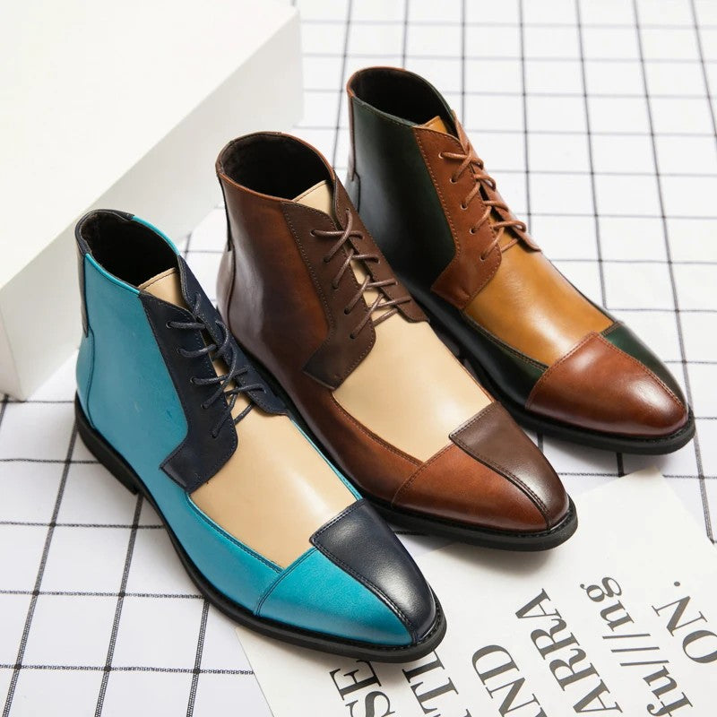 Captoe Colorblock Ankle Boots