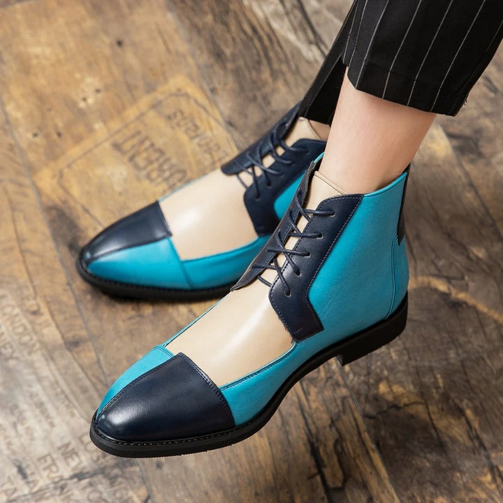 Captoe Colorblock Ankle Boots