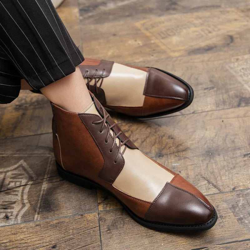 Captoe Colorblock Ankle Boots