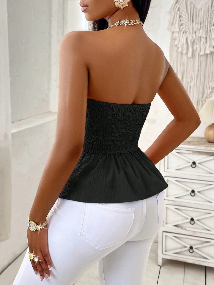 Amalfi Peplum Bandeau Top
