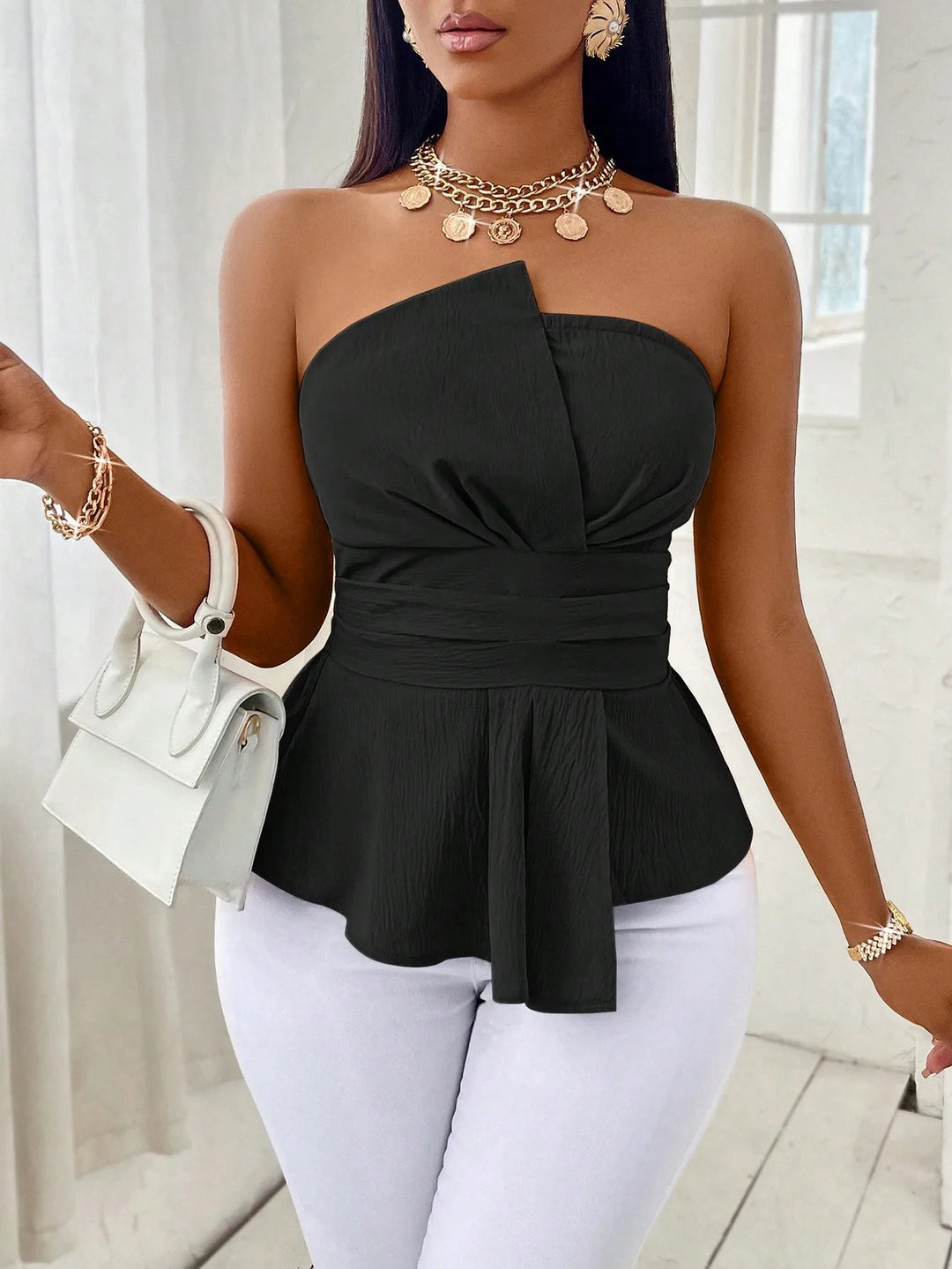 Amalfi Peplum Bandeau Top
