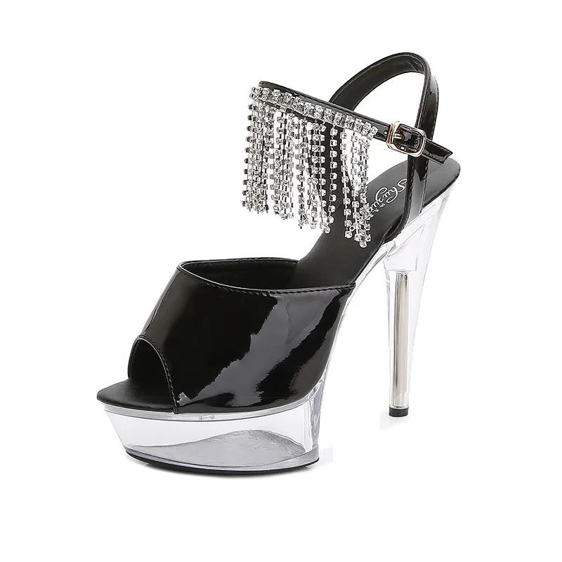 Cascade Rhinestone Platform Sandals