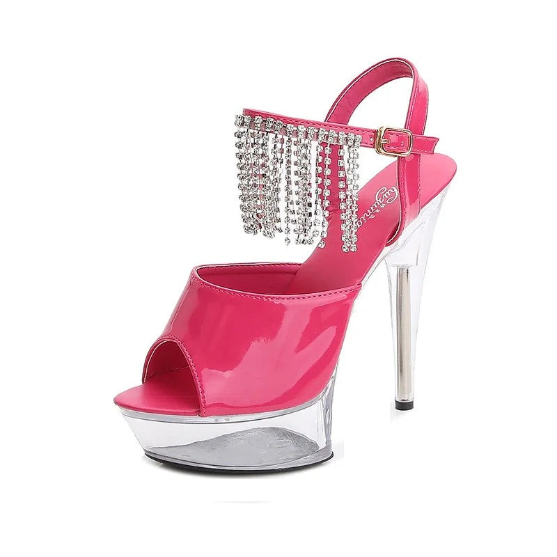 Cascade Rhinestone Platform Sandals