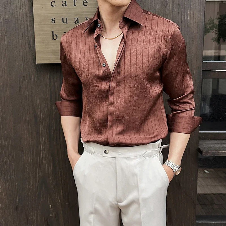 Palazzo Textured Dress Shirt