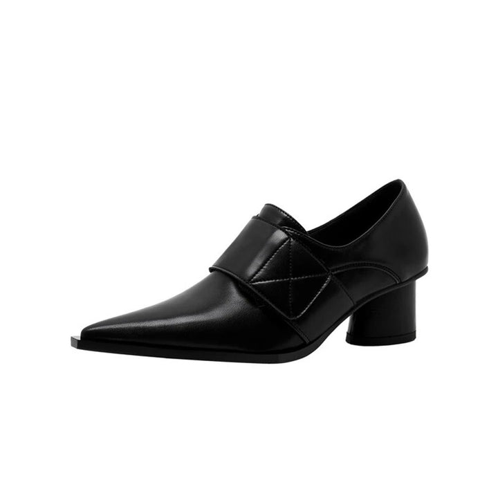 Quilted Strap Pointed Pumps