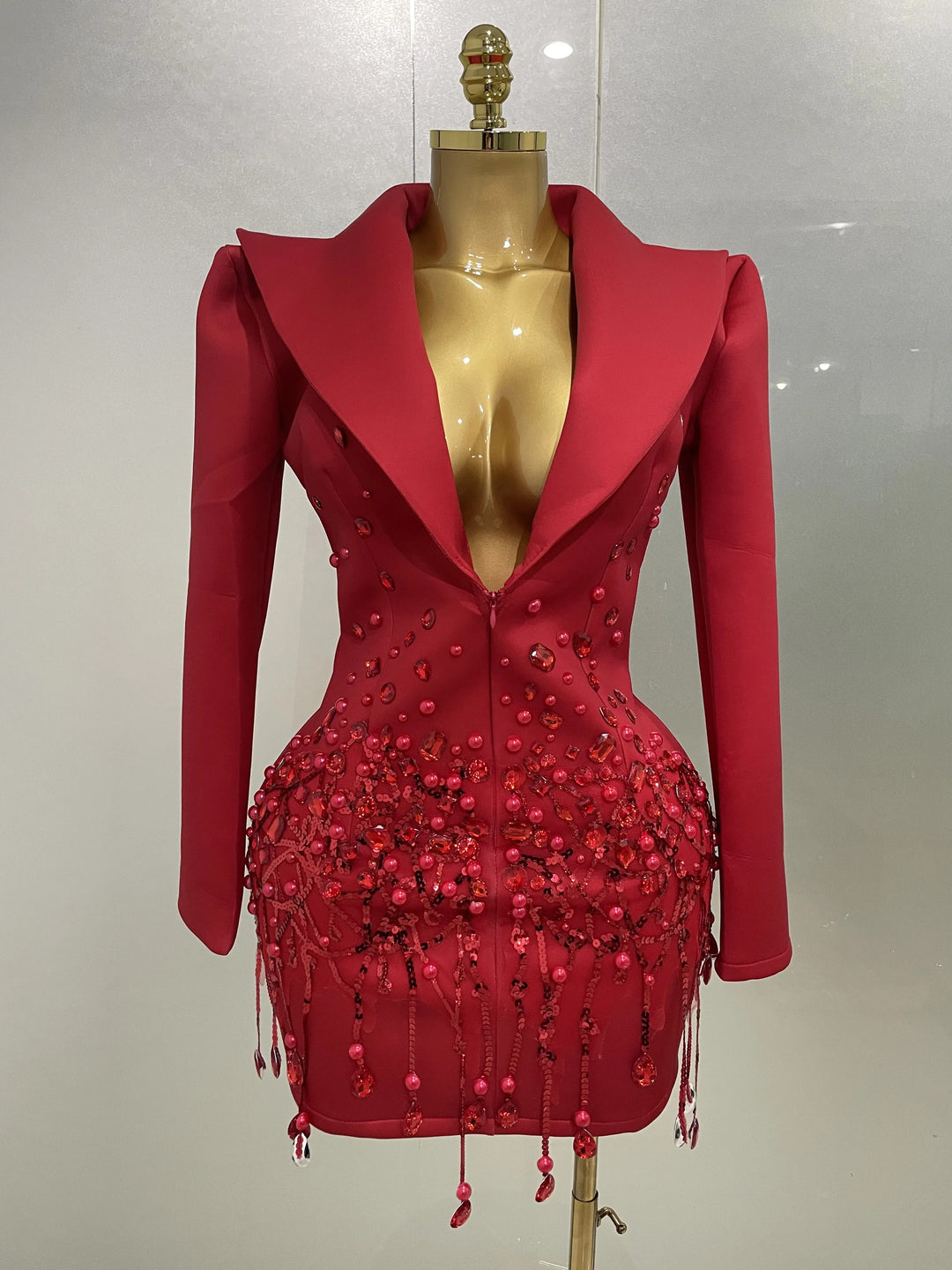 Lacrima Crystal-Drip Blazer Dress