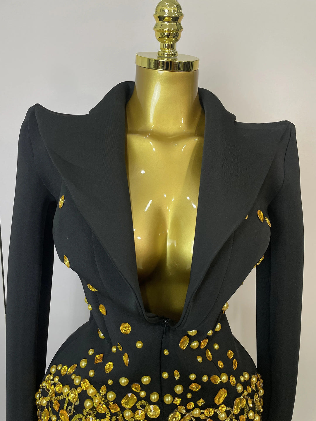 Lacrima Crystal-Drip Blazer Dress