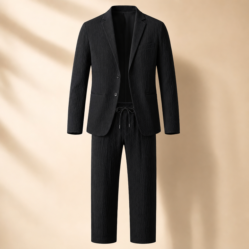 Crinkle Textured Casual Suit Set — 01_clean_hero_black