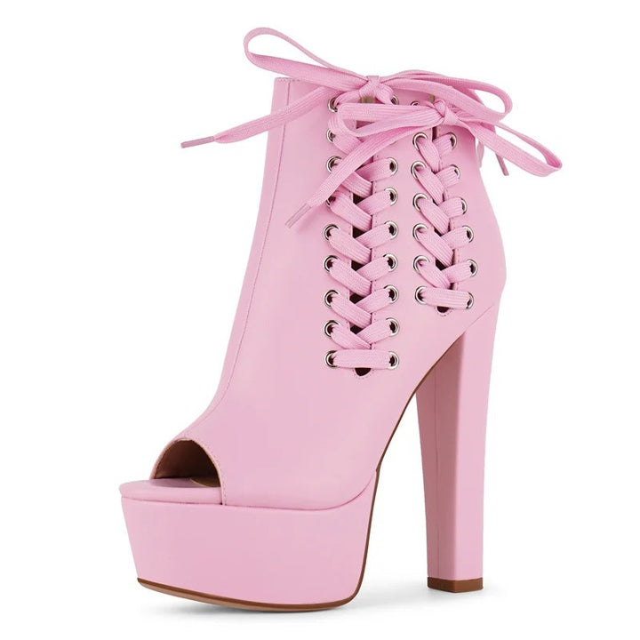 Corsetta Lace-Up Platform Boots