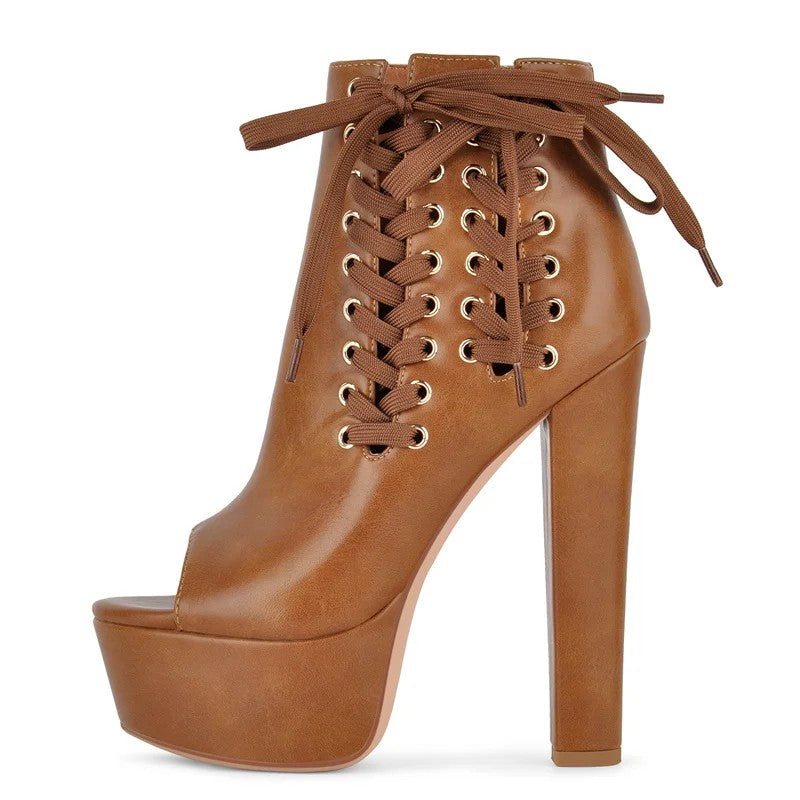 Corsetta Lace-Up Platform Boots