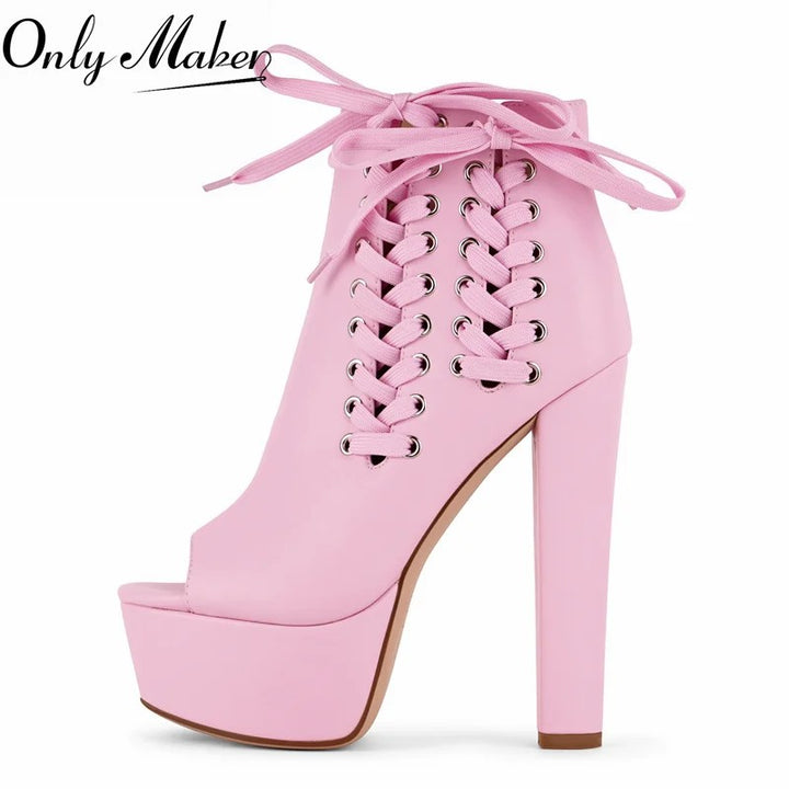 Corsetta Lace-Up Platform Boots