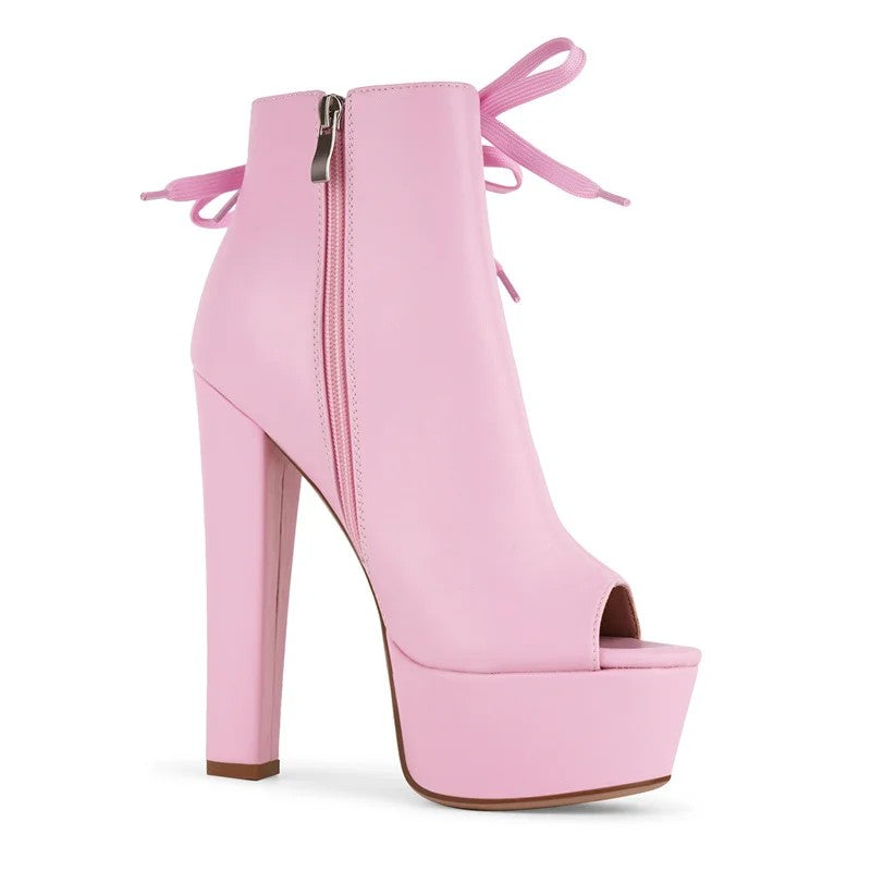 Corsetta Lace-Up Platform Boots