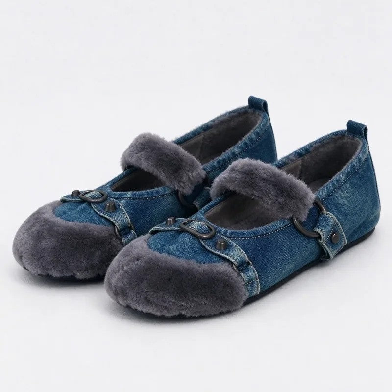 Juliette Fur-Strap Mary Janes