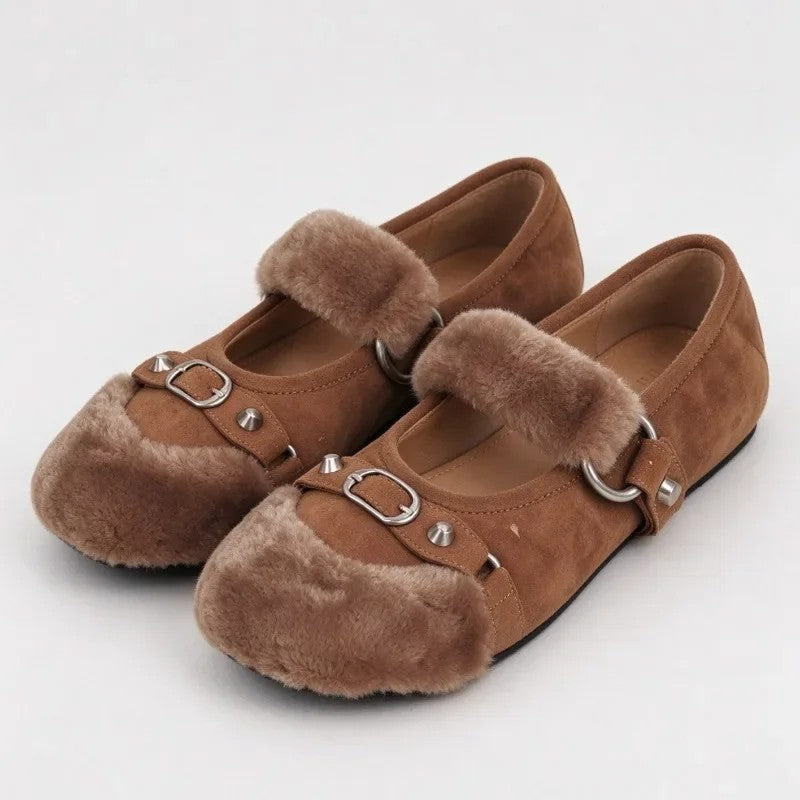 Juliette Fur-Strap Mary Janes