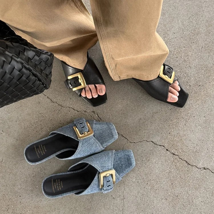 Adriana Buckle Slides