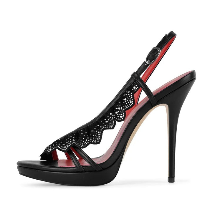 Nocturne Scallop Slingback Heels