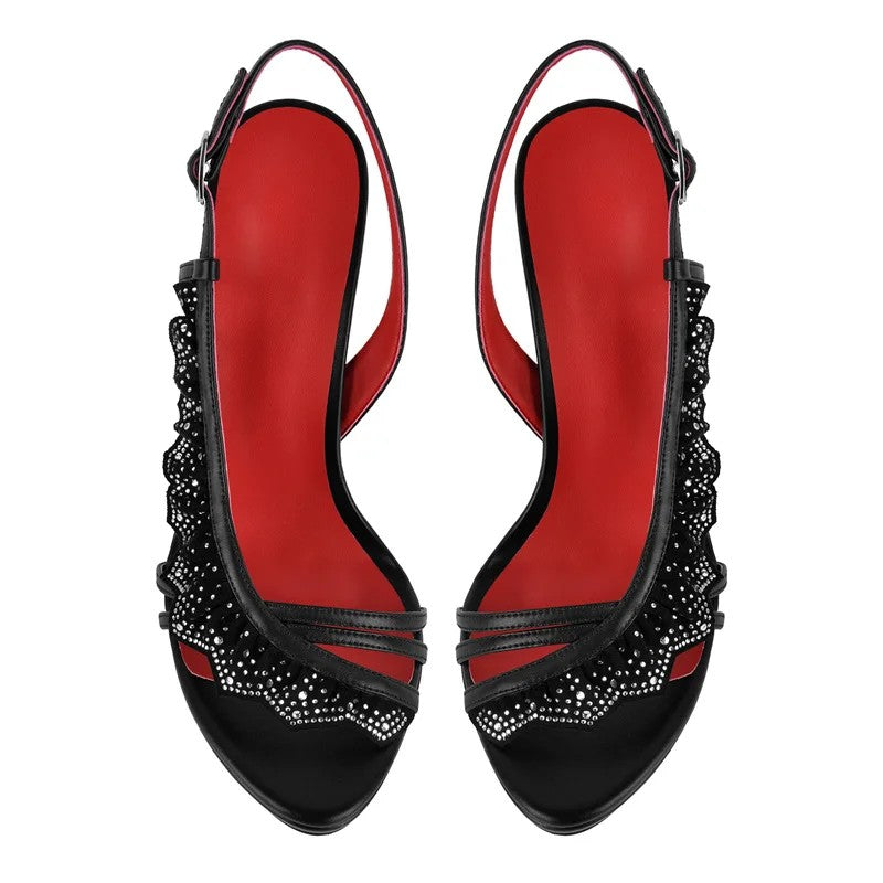 Nocturne Scallop Slingback Heels