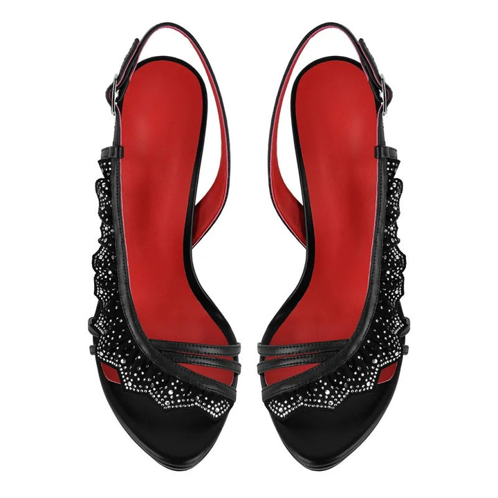 Nocturne Scallop Slingback Heels