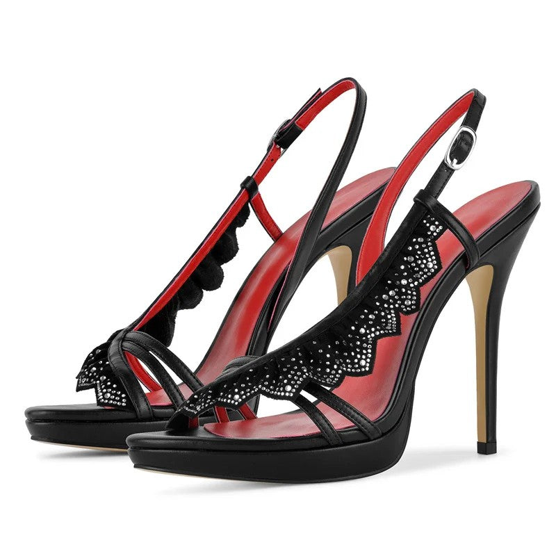 Nocturne Scallop Slingback Heels