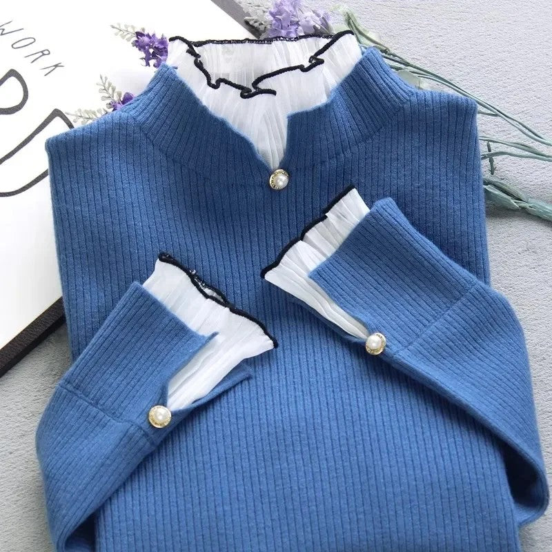 Colette Ruffle-Neck Sweater
