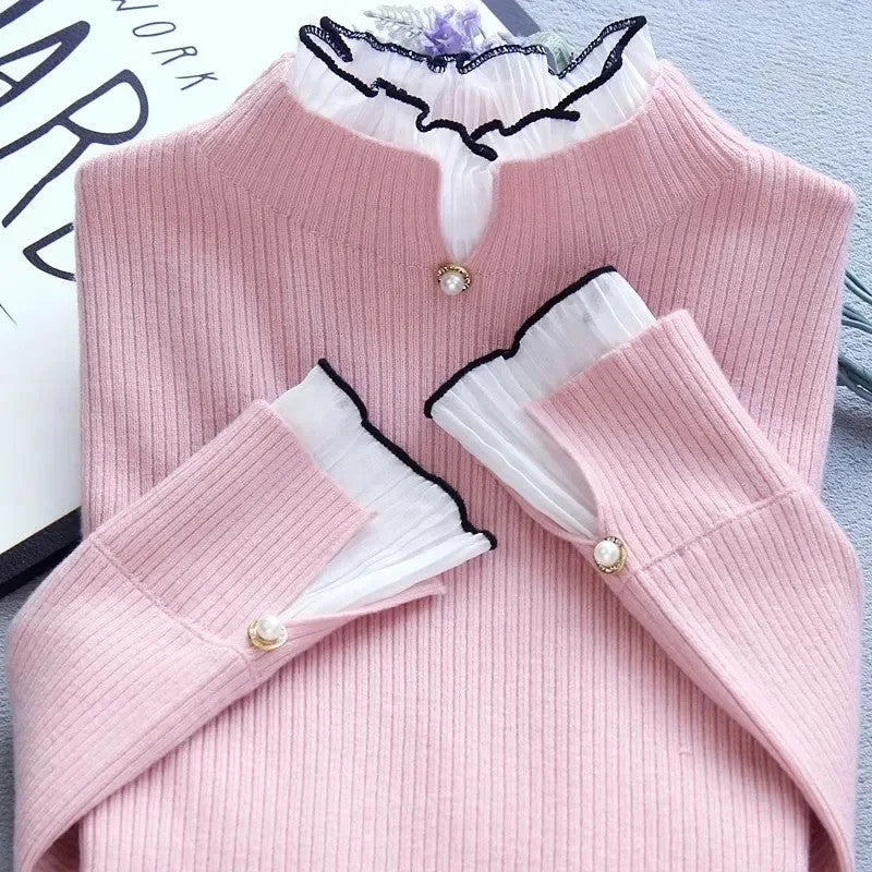 Colette Ruffle-Neck Sweater