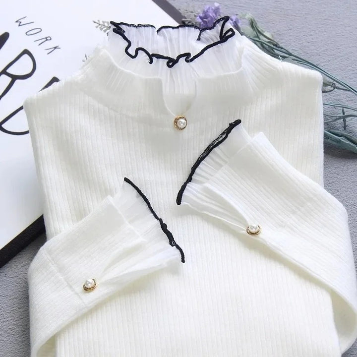 Colette Ruffle-Neck Sweater