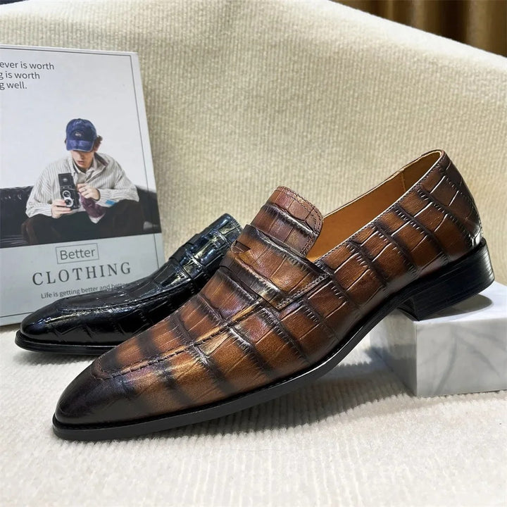 Verona Croc-Embossed Loafers