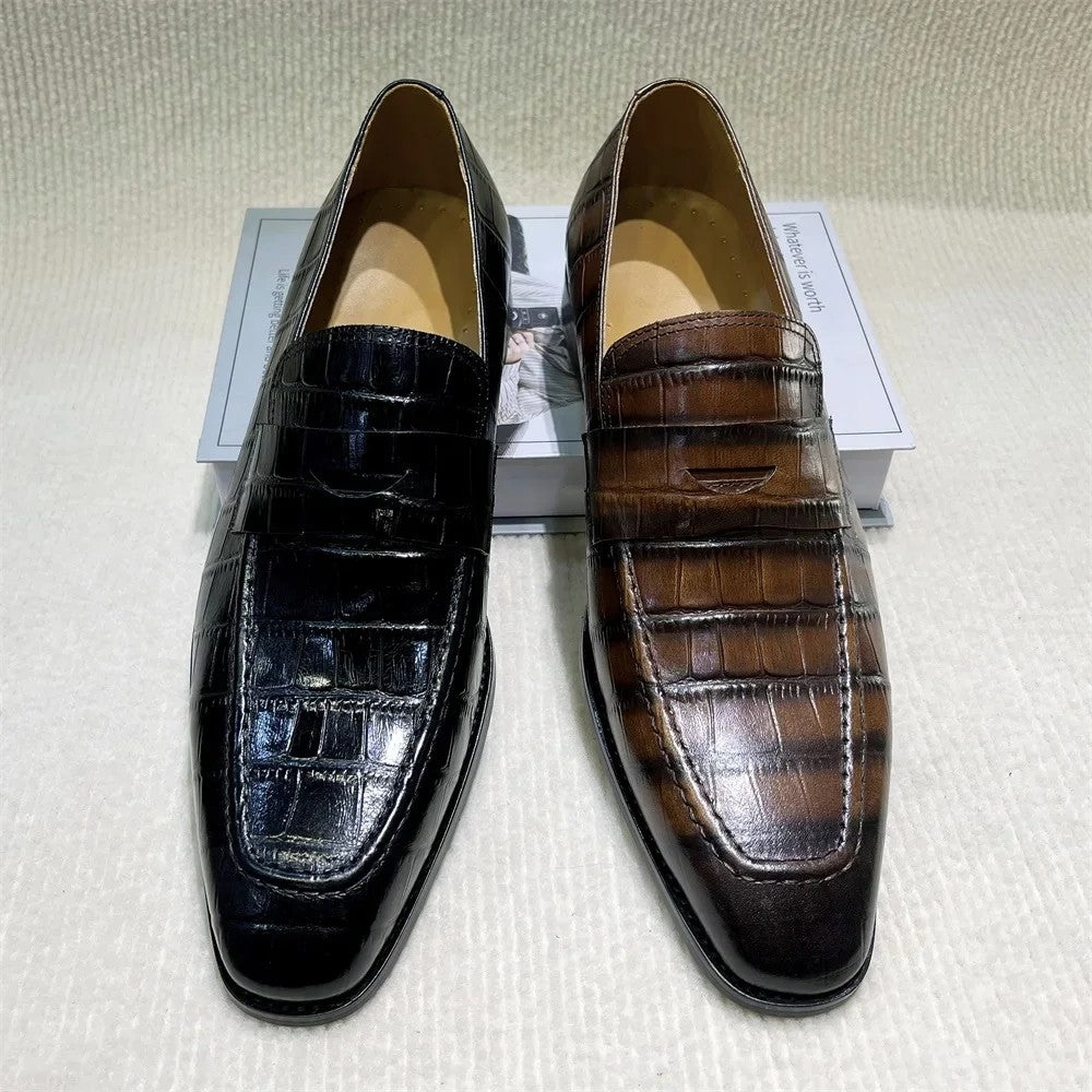 Verona Croc-Embossed Loafers