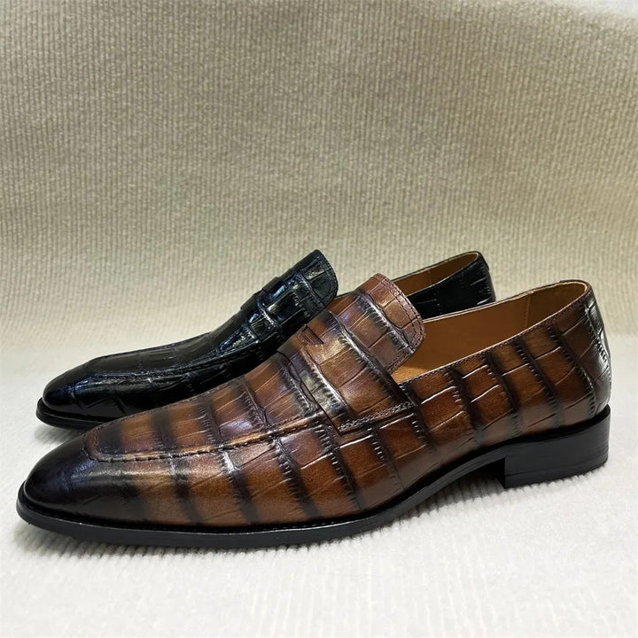 Verona Croc-Embossed Loafers