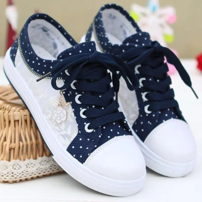 Pinpoint Dot Canvas Sneakers
