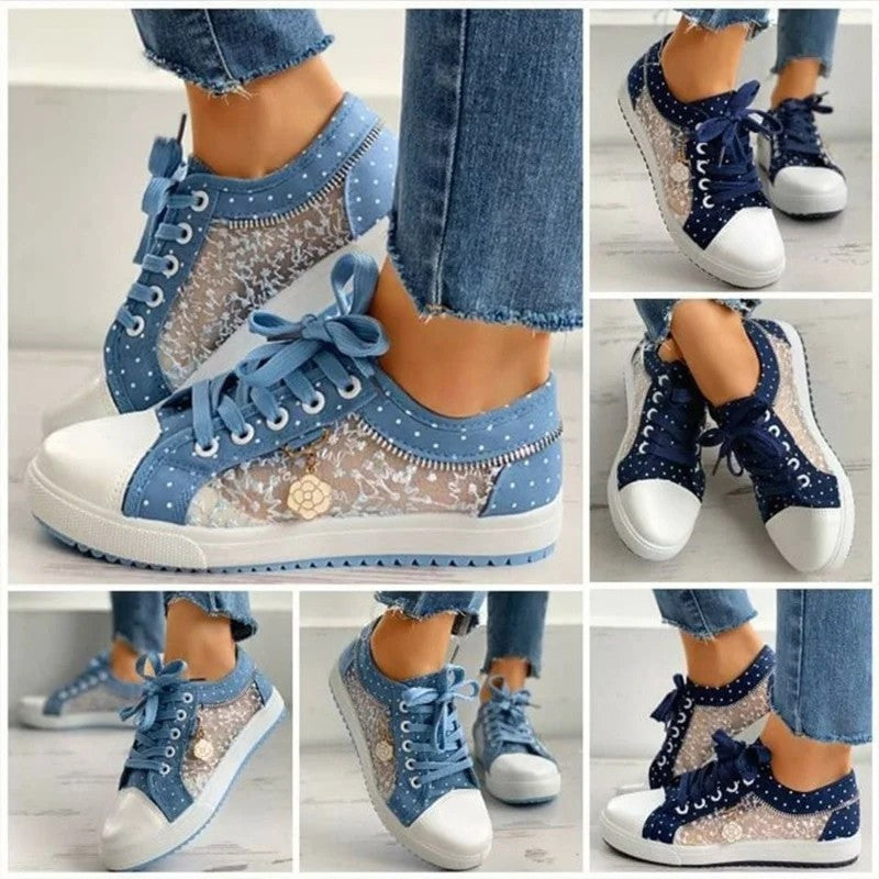 Pinpoint Dot Canvas Sneakers