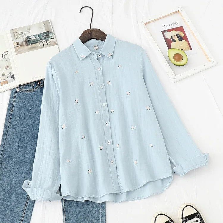 Posy Embroidered Cotton Blouse