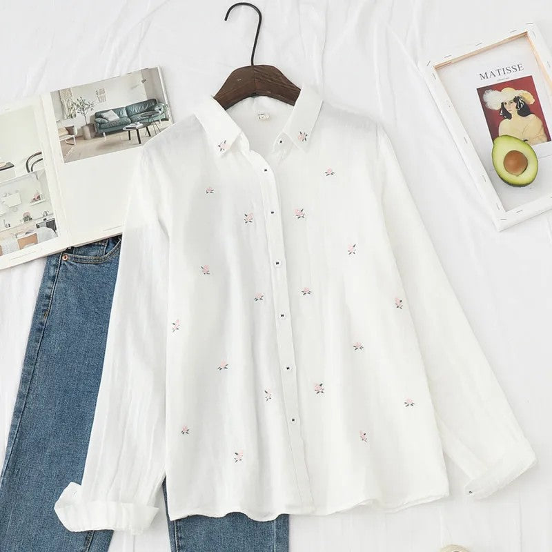 Posy Embroidered Cotton Blouse