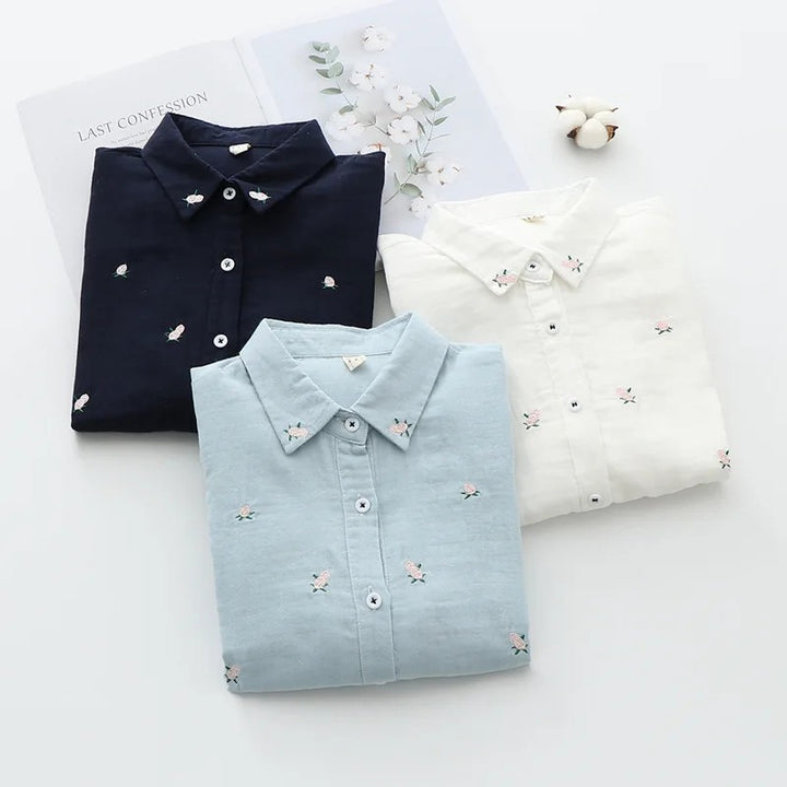 Posy Embroidered Cotton Blouse