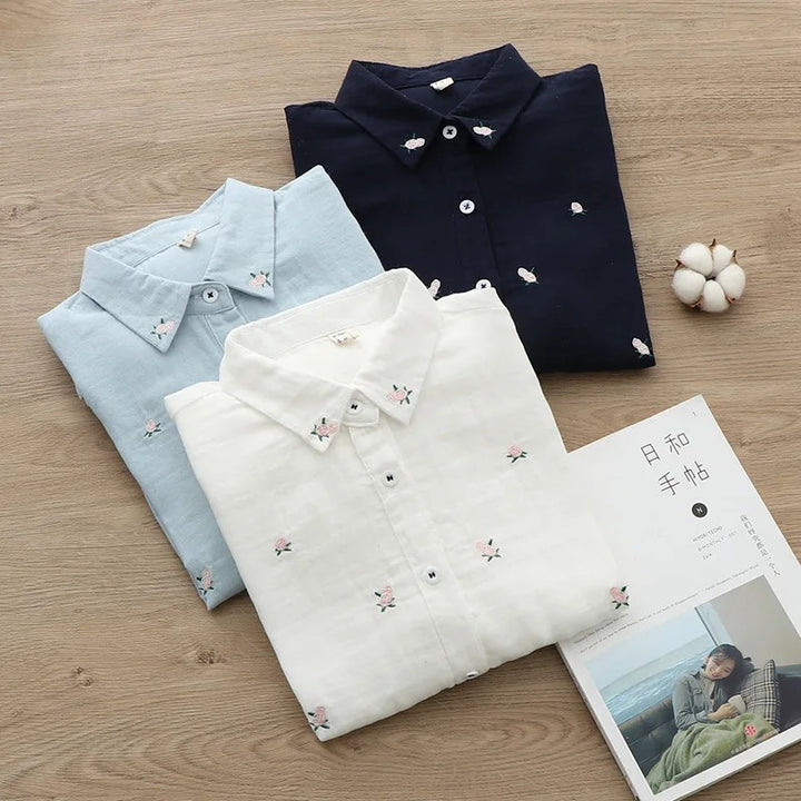 Posy Embroidered Cotton Blouse