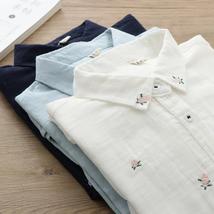Posy Embroidered Cotton Blouse
