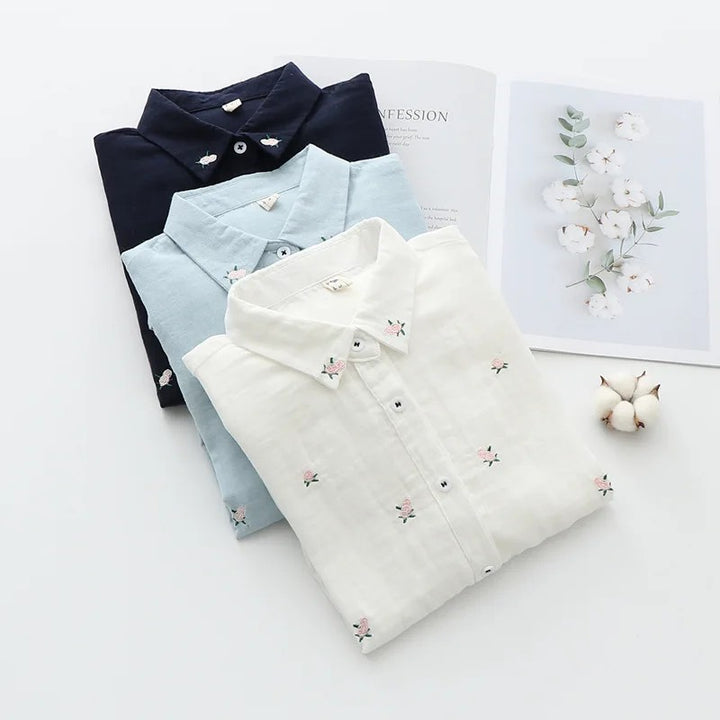 Posy Embroidered Cotton Blouse
