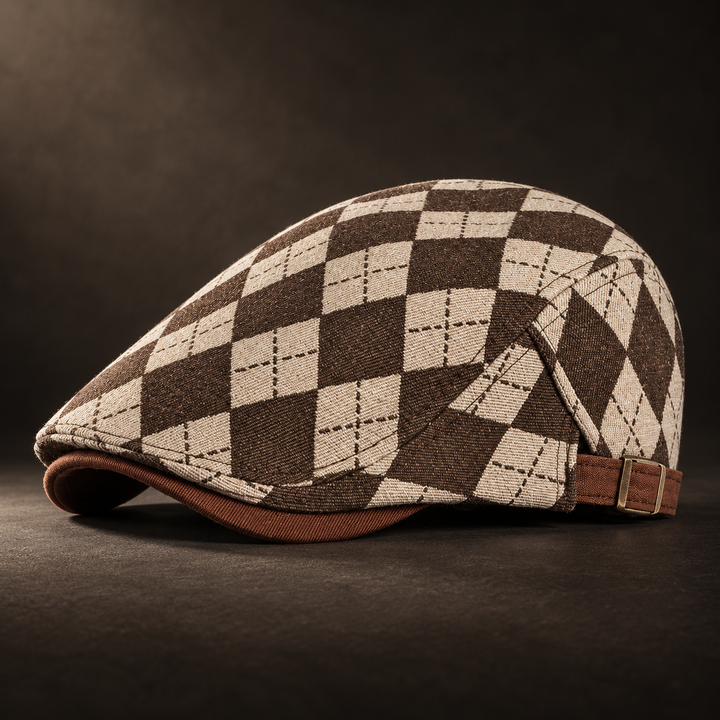 Caddie Argyle Flat Cap
